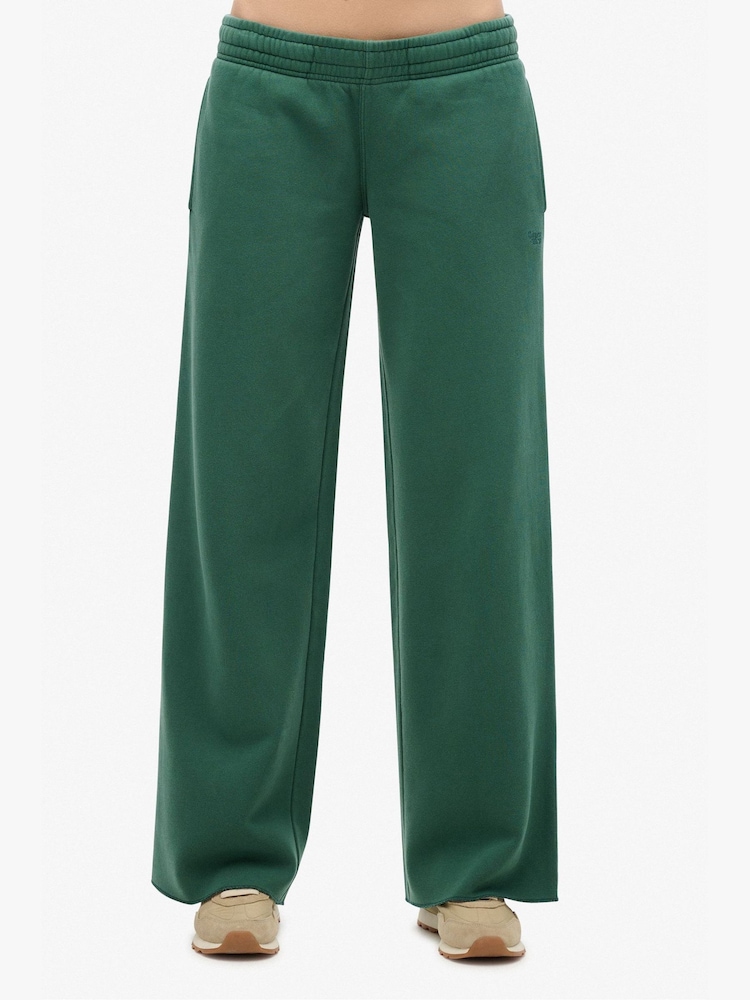 Superdry Green Wash Straight Joggers - Image 1 of 7