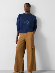 Hush Blue Roxy Metallic Star Sweatshirt - Image 3 of 5