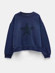 Hush Blue Roxy Metallic Star Sweatshirt - Image 5 of 5