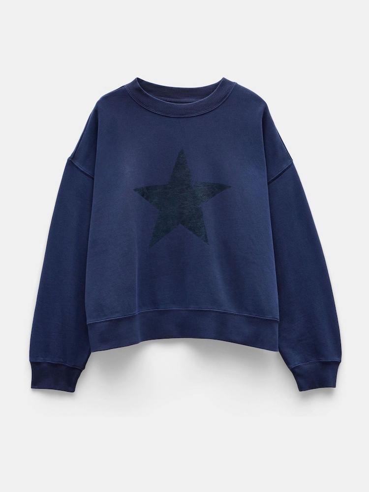 Hush Blue Roxy Metallic Star Sweatshirt - Image 5 of 5