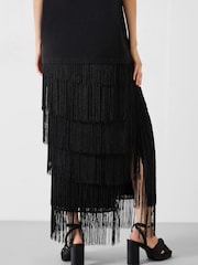 Hush Black Hailey Fringe Maxi Skirt - Image 3 of 5
