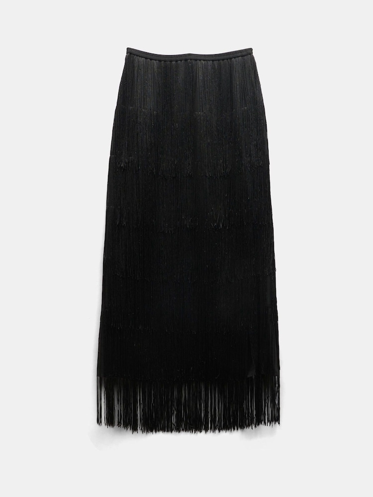 Hush Black Hailey Fringe Maxi Skirt - Image 5 of 5