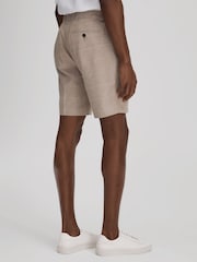 Reiss Oatmeal Send Check Side Adjuster Shorts - Image 2 of 6