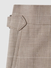 Reiss Oatmeal Send Check Side Adjuster Shorts - Image 6 of 6