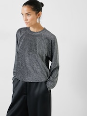 Hush Silver Darcy Raglan Sleeve Sparkle Sweatshirt - Image 1 of 5