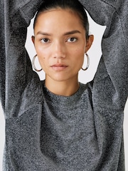 Hush Silver Darcy Raglan Sleeve Sparkle Sweatshirt - Image 4 of 5