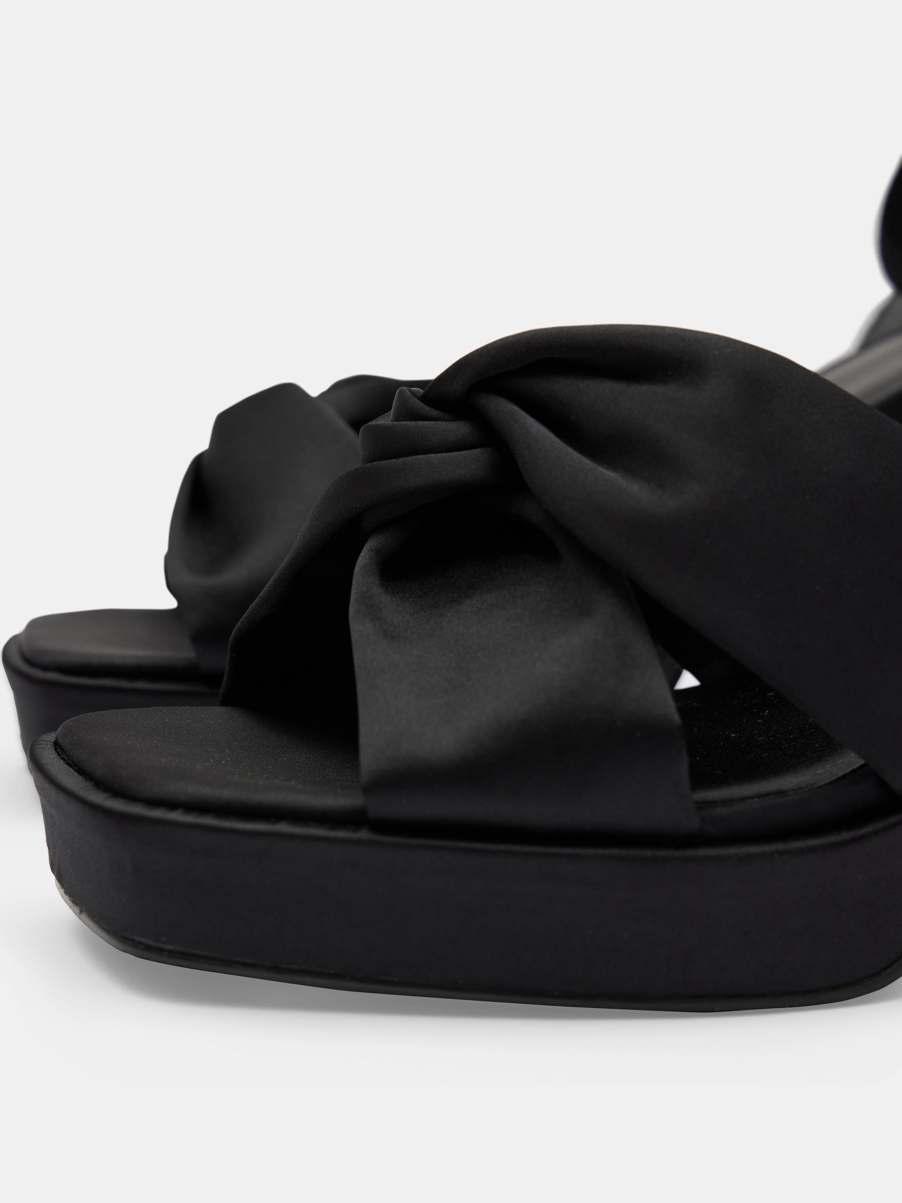 Buy Hush Black Farrah Satin Twist Platform Sandals from Next Luxembourg