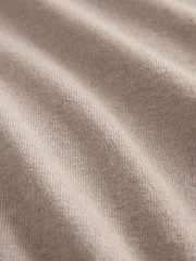 Neutral Plain 100% Cotton Regular Fit Quarter Zip Jumper - Image 6 of 6