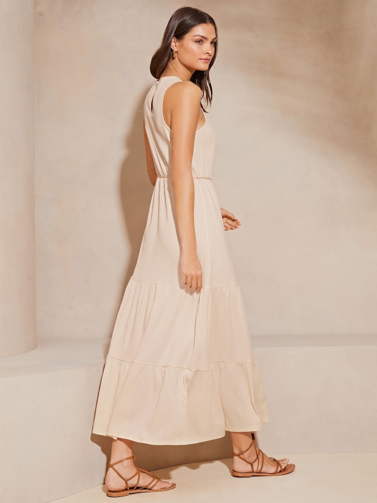 Lipsy Cream Crochet Hybrid Racer Tiered Holiday Summer Cover Up Dress - Image 2 of 4 Lipsy Cream Crochet Hybrid Racer Tiered Holiday Summer Cover Up Dress - Image 2 of 4