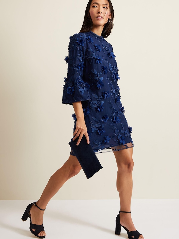 Phase Eight Blue Rachel Floral Shift Dress - Image 2 of 5