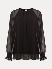 Phase Eight Black Chiffon Aria Double Layer Top - Image 6 of 6
