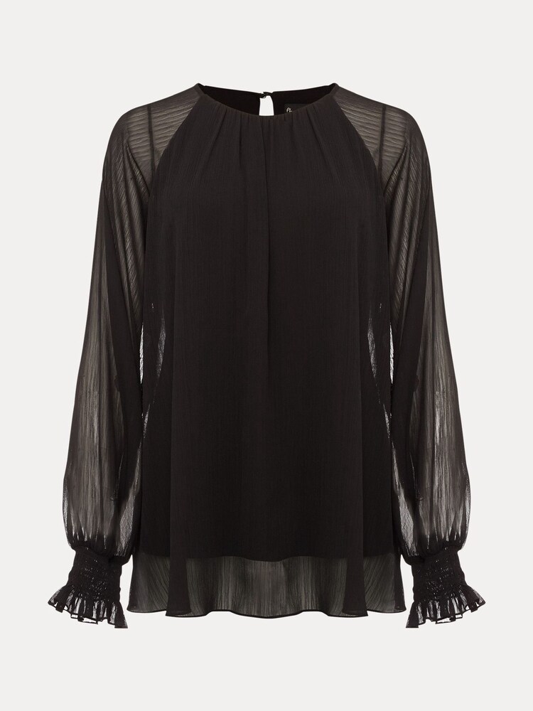 Phase Eight Black Chiffon Aria Double Layer Top - Image 6 of 6