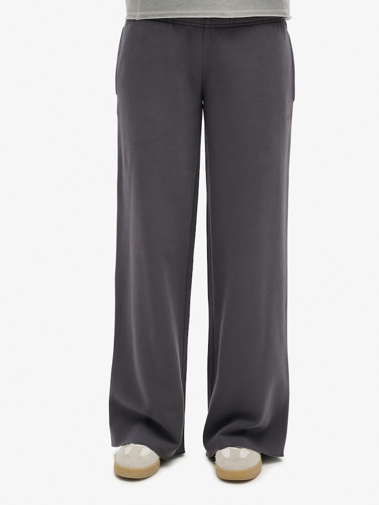 Superdry Dark Grey Wash Straight Joggers - Image 1 of 4