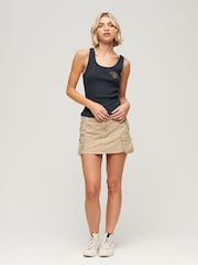 Superdry Blue Athletic Essential Ribbed Vest Top - Image 2 of 3