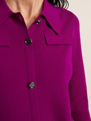 Phase Eight Purple Azealia Fine Knit Collared Tunic Dress - Image 5 of 6