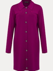 Phase Eight Purple Azealia Fine Knit Collared Tunic Dress - Image 6 of 6
