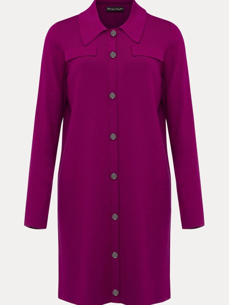 Phase Eight Purple Azealia Fine Knit Collared Tunic Dress - Image 6 of 6