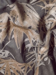 Monochrome 200 Thread Count 100% Cotton Oriental Leaf Duvet Cover and Pillowcase Set - Image 6 of 7