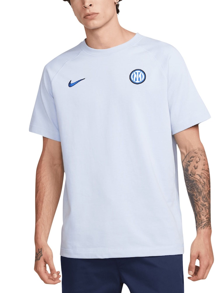 Nike White Inter Milan Travel 100% Cotton T-Shirt - Image 1 of 2