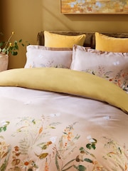 Natural Autumnal Floral 100% Cotton Duvet Cover and Pillowcase Set - Image 2 of 6