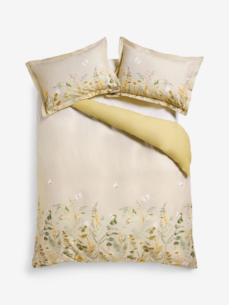 Natural Autumnal Floral 100% Cotton Duvet Cover and Pillowcase Set - Image 6 of 6