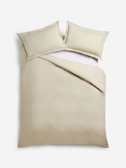 White Brushed 100% Cotton Stripe Duvet Cover and Pillowcase Set - Image 3 of 3