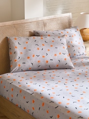 Grey Halloween Fitted Sheet and Pillowcase Set - Image 1 of 1