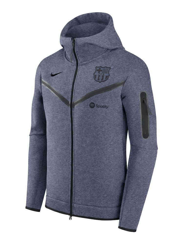Nike Blue Barcelona Tech Fleece Zip Thru Hoodie - Image 2 of 3