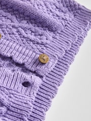 Purple Baby Knitted Bobble 100% Cotton Cardigan (0mths-2yrs) - Image 10 of 10