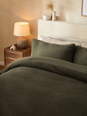 Pattern Embossed Borg Fleece Duvet Cover and Pillowcase Set - Изображение 1 из 6