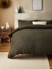 Pattern Embossed Borg Fleece Duvet Cover and Pillowcase Set - Изображение 3 из 6