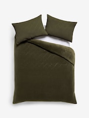 Pattern Embossed Borg Fleece Duvet Cover and Pillowcase Set - Изображение 5 из 6