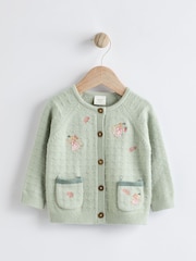 Sage Green Fairy Embroidered Fairy Cardigan (0mths-2yrs) - Image 1 of 7