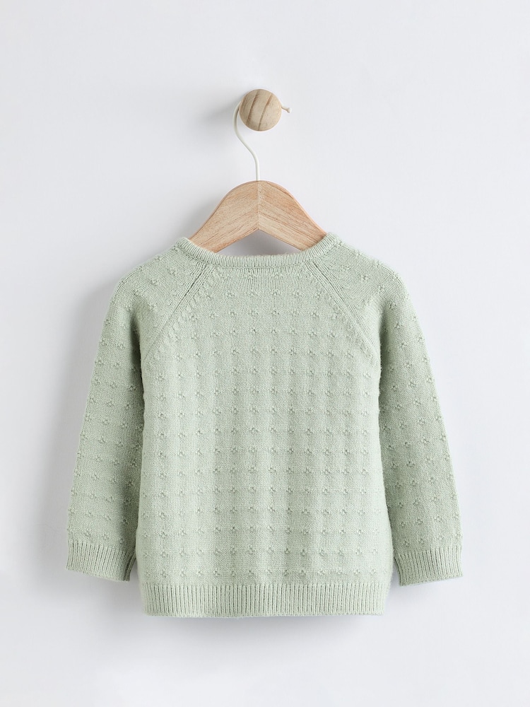 Sage Green Fairy Embroidered Fairy Cardigan (0mths-2yrs) - Image 2 of 7