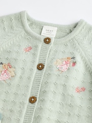 Sage Green Fairy Embroidered Fairy Cardigan (0mths-2yrs) - Image 4 of 7