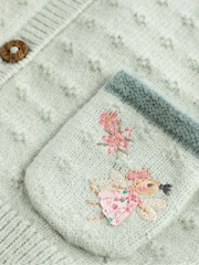 Sage Green Fairy Embroidered Fairy Cardigan (0mths-2yrs) - Image 6 of 7