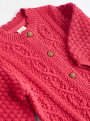 Red Baby Knitted Bobble 100% Cotton Cardigan (0mths-2yrs) - Image 8 of 10