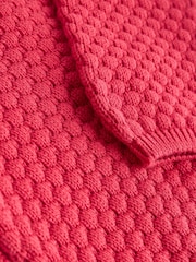 Red Baby Knitted Bobble 100% Cotton Cardigan (0mths-2yrs) - Image 9 of 10