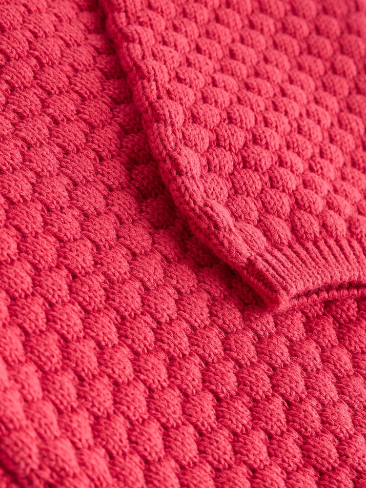 Red Baby Knitted Bobble 100% Cotton Cardigan (0mths-2yrs) - Image 9 of 10