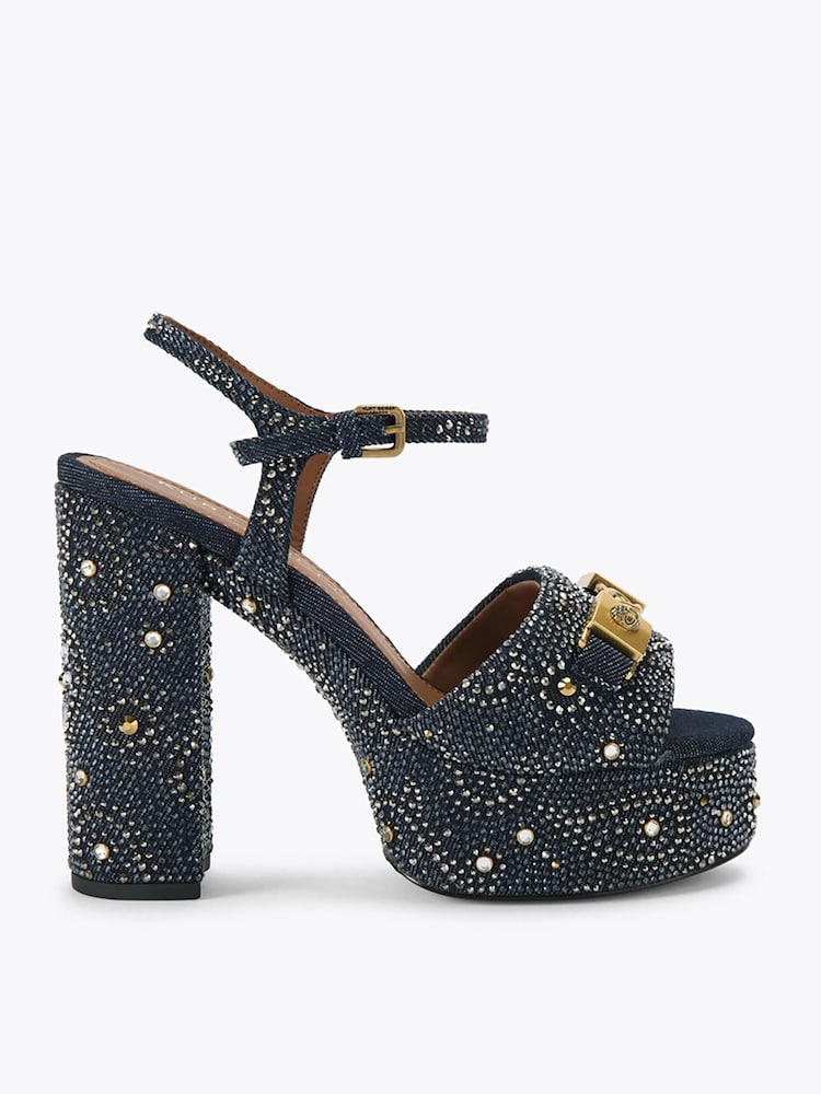 Kurt Geiger London Blue Kingsley Platform Sandals - Image 1 of 5 Kurt Geiger London Blue Kingsley Platform Sandals - Image 1 of 5