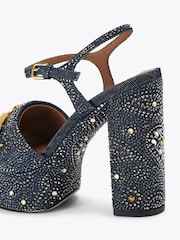 Kurt Geiger London Blue Kingsley Platform Sandals - Image 3 of 5