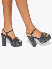 Kurt Geiger London Blue Kingsley Platform Sandals - Image 5 of 5