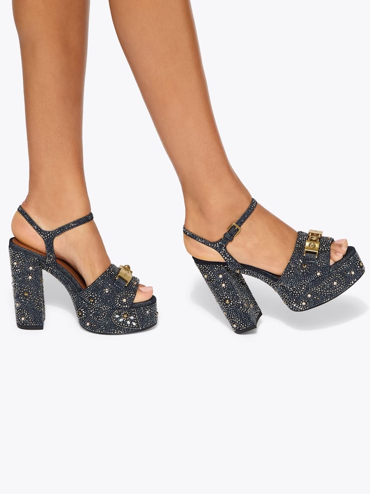 Kurt Geiger London Blue Kingsley Platform Sandals - Image 5 of 5 Kurt Geiger London Blue Kingsley Platform Sandals - Image 5 of 5