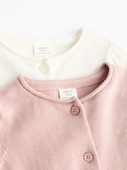 Rosa/blanco - 100% Cotton Cardigans 2 Pack (0mths-3yrs) - Imagen 4 de 7