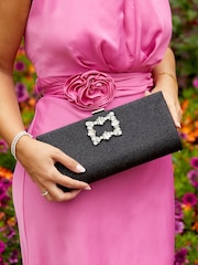 Linzi Black Admire Evening Clip Clutch Bag - Image 1 of 2