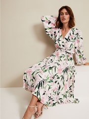Phase Eight Multi Petite Penny Floral Midi Dress - Image 5 of 9