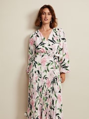 Phase Eight Multi Petite Penny Floral Midi Dress - Image 6 of 9