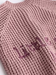 ורוד - Back Slogan Embroidered Baby Knitted Cardigan (0mths-2yrs) - Image 11 of 11