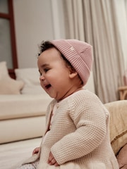 Cream Baby Frill Hem 100% Cotton Knitted Cardigan (0mths-2yrs) - Image 3 of 8