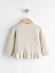 Cream Baby Frill Hem 100% Cotton Knitted Cardigan (0mths-2yrs) - Image 5 of 8